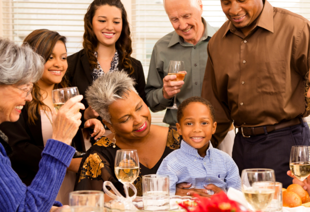 Feestdagen met familie bijgesneden